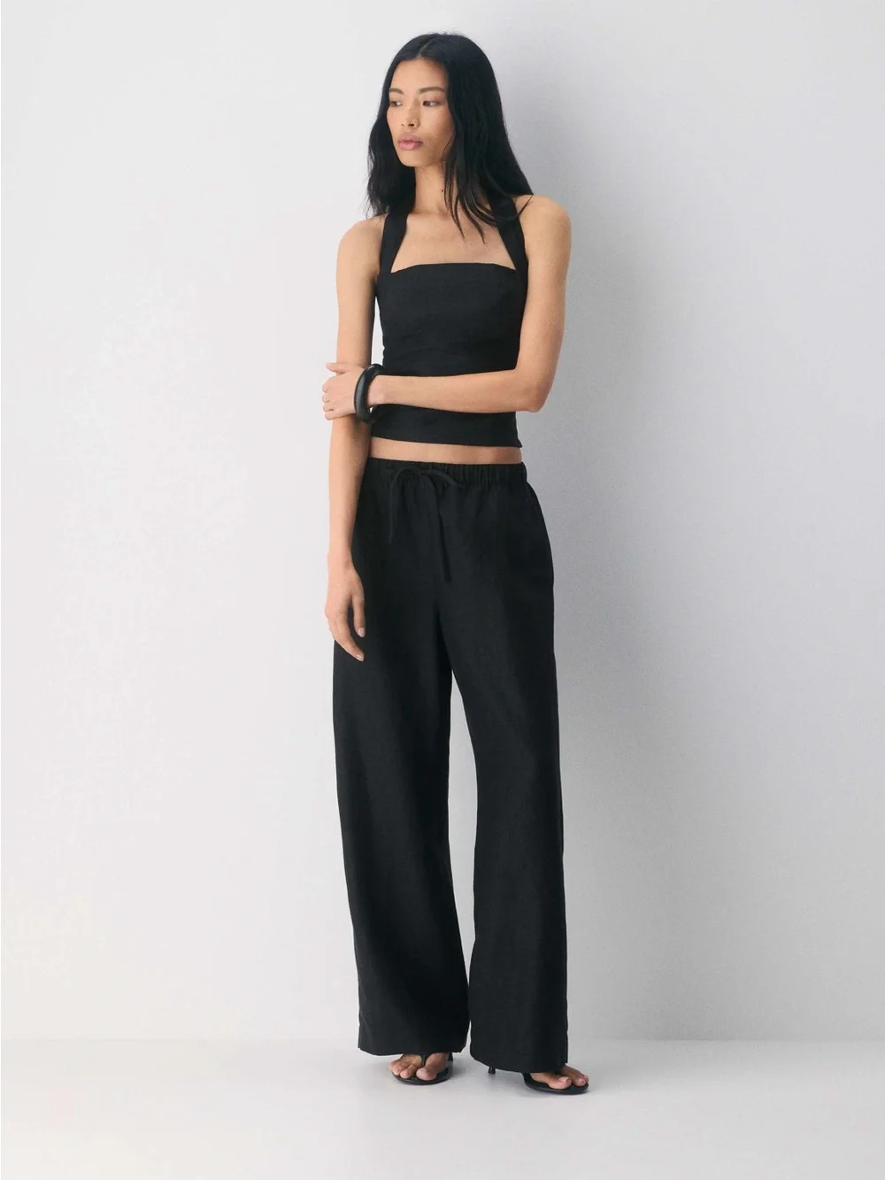 Aritzia Wilfred  the lodge pant cruiselinen linen blend pants black size small
